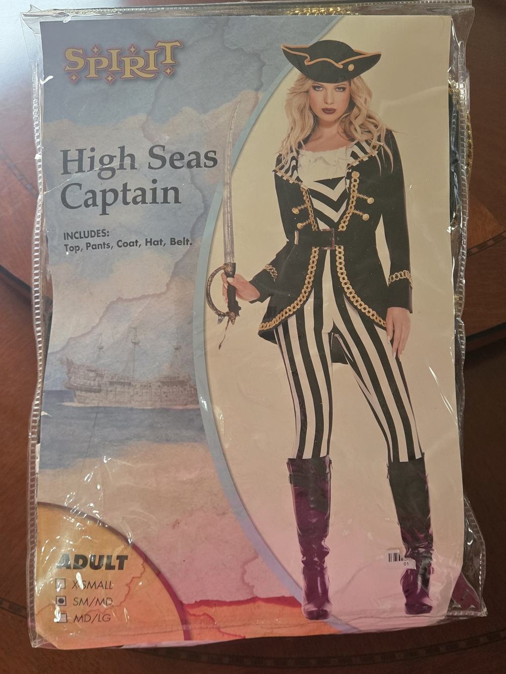 🏴☠️ Spirit Halloween High Seas Captain Costume Adult S/M Complete